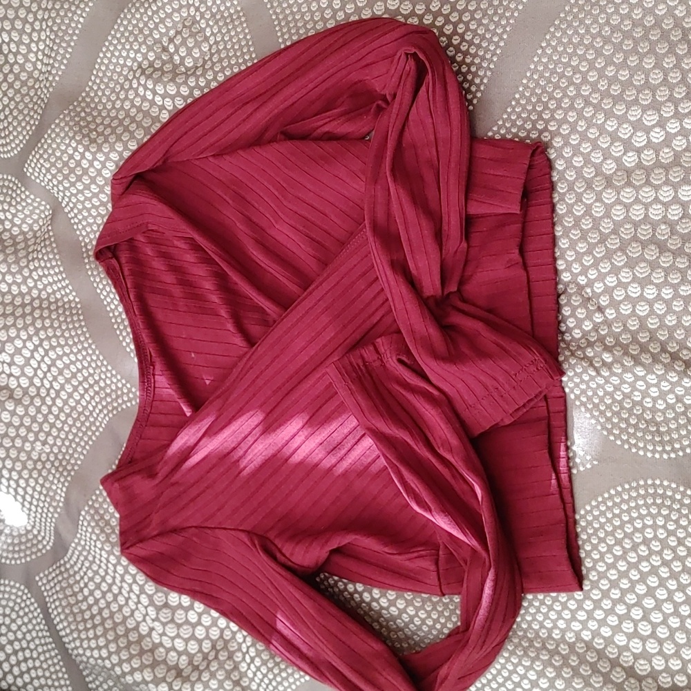 Womans red top